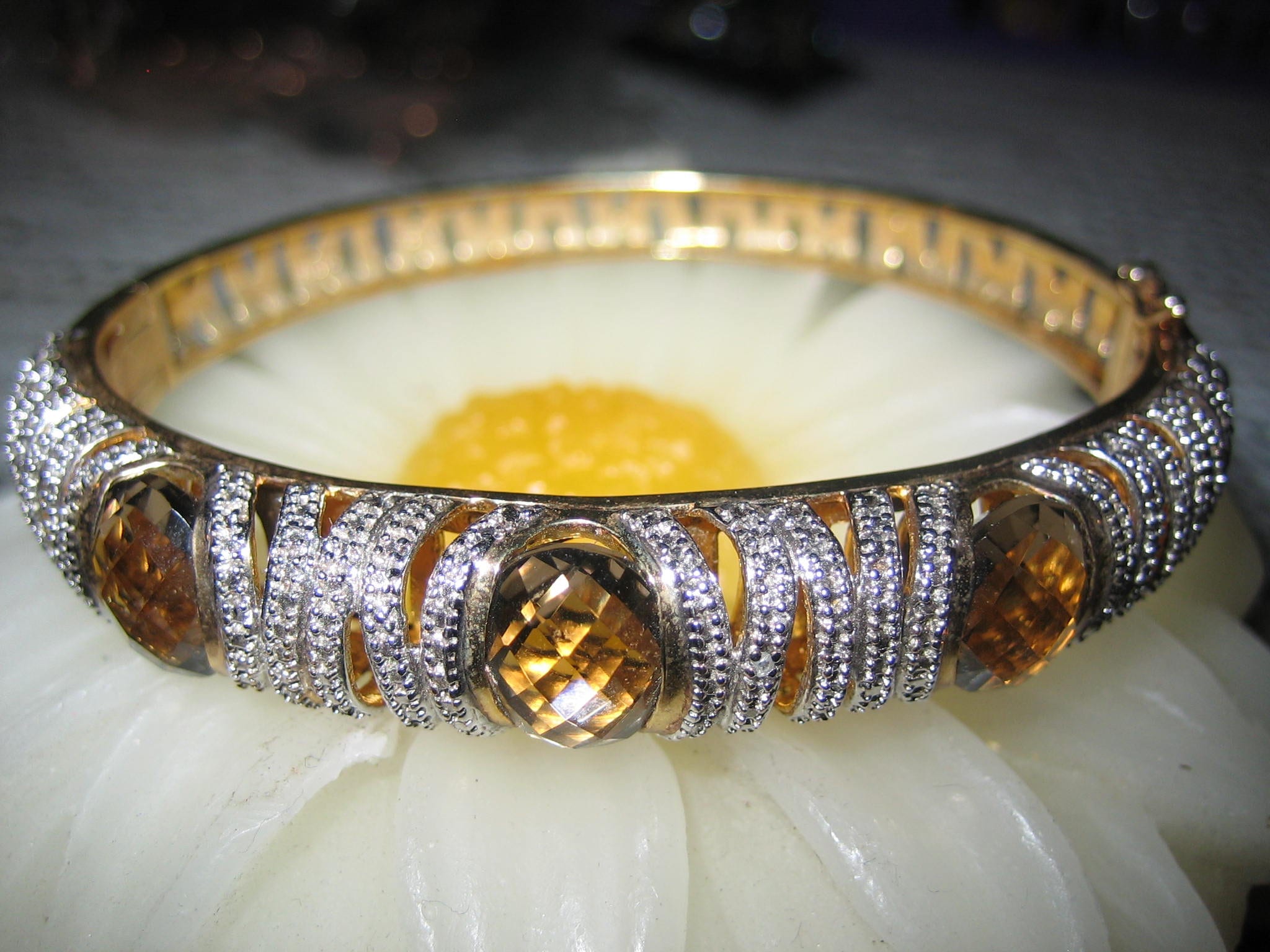 Sterling 925 China Topaz Bangle Bracelet QVC Etsy