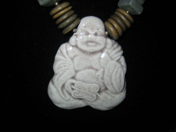 Vintage Big Bold Buddha Necklace - image 4