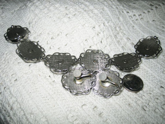 Vinyage Black  White Fused Glass Linked Bracelet … - image 3