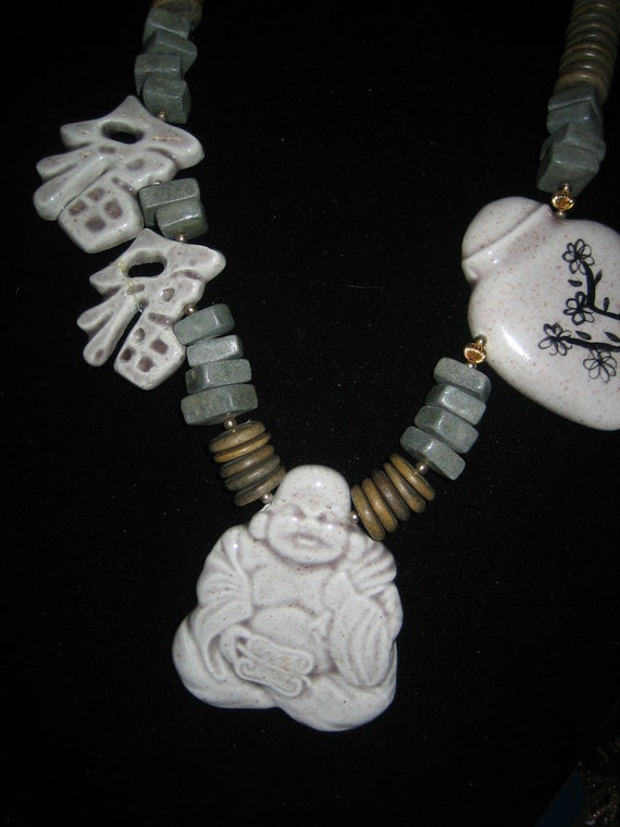 Vintage Big Bold Buddha Necklace - image 3