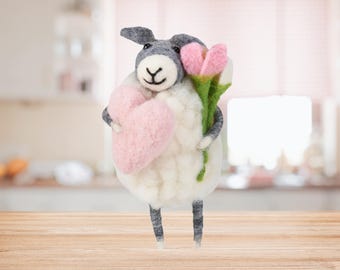 Cordero, Adorno de fieltro, Decoración navideña, Adorno de cordero de fieltro, Animal de fieltro, Adorno navideño de fieltro, Adorno de animal de fieltro, Cordero navideño