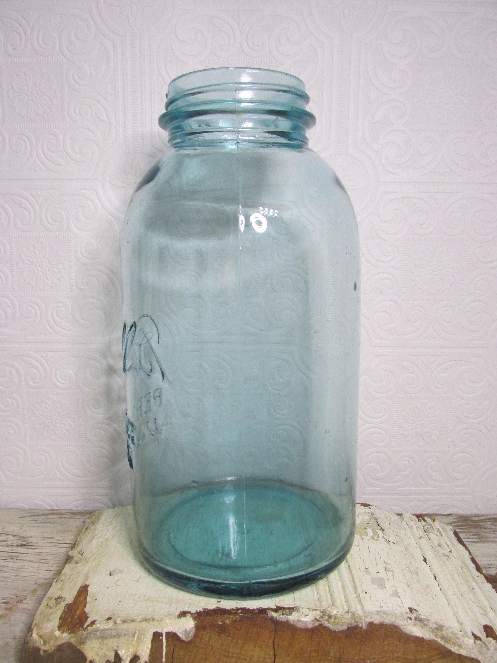 BALL PERFECT MASON Jar 2 Quart 9 1/2 Tall Blue Aqua Etsy