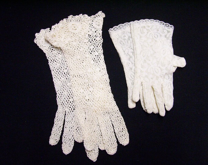Vintage Lace Gloves Womens Ladies Childs Midcentury Modern Etsy