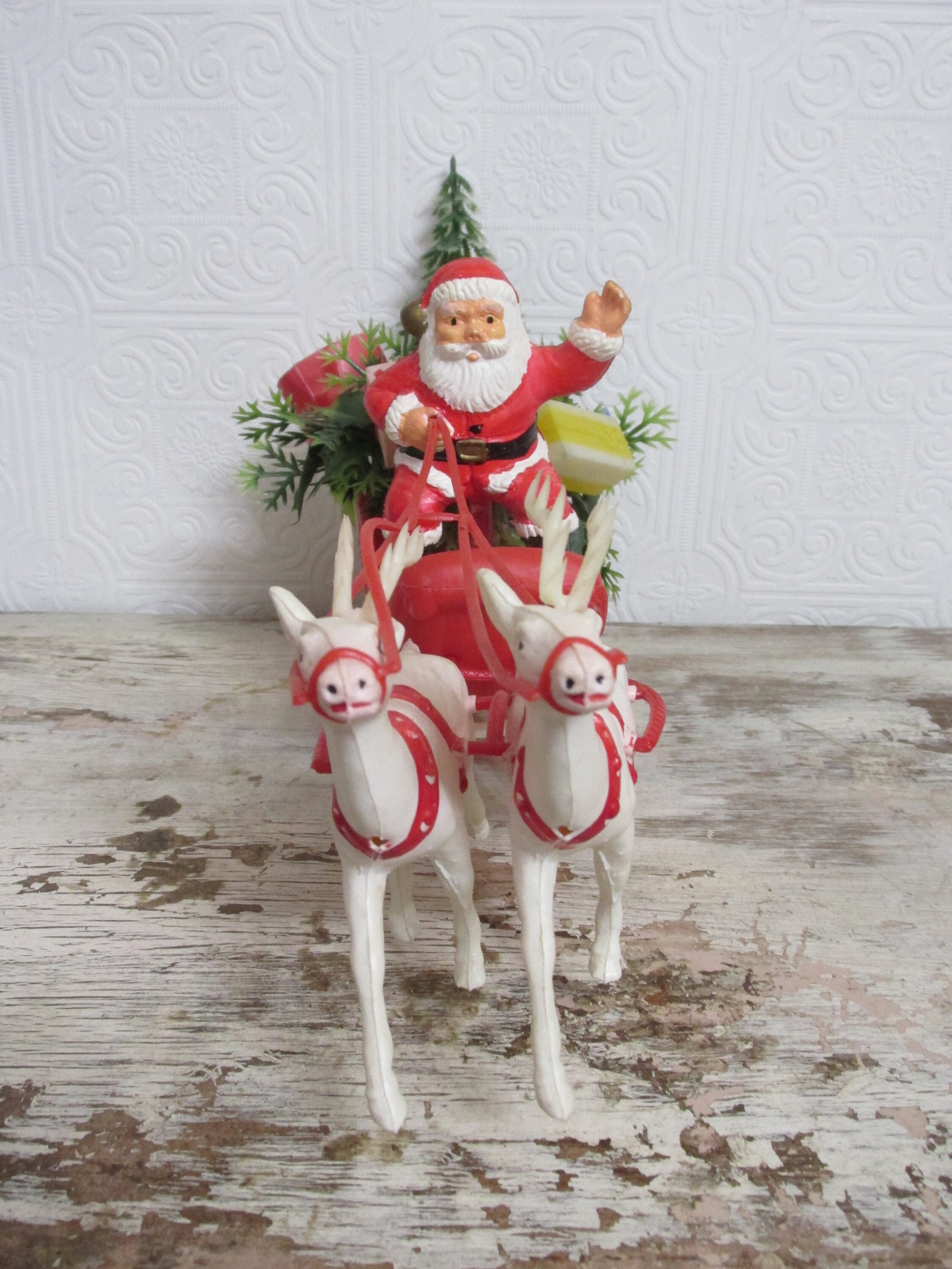Flipping Houses Agreementvintage Blow Mold Santa Sleigh And Reindeer