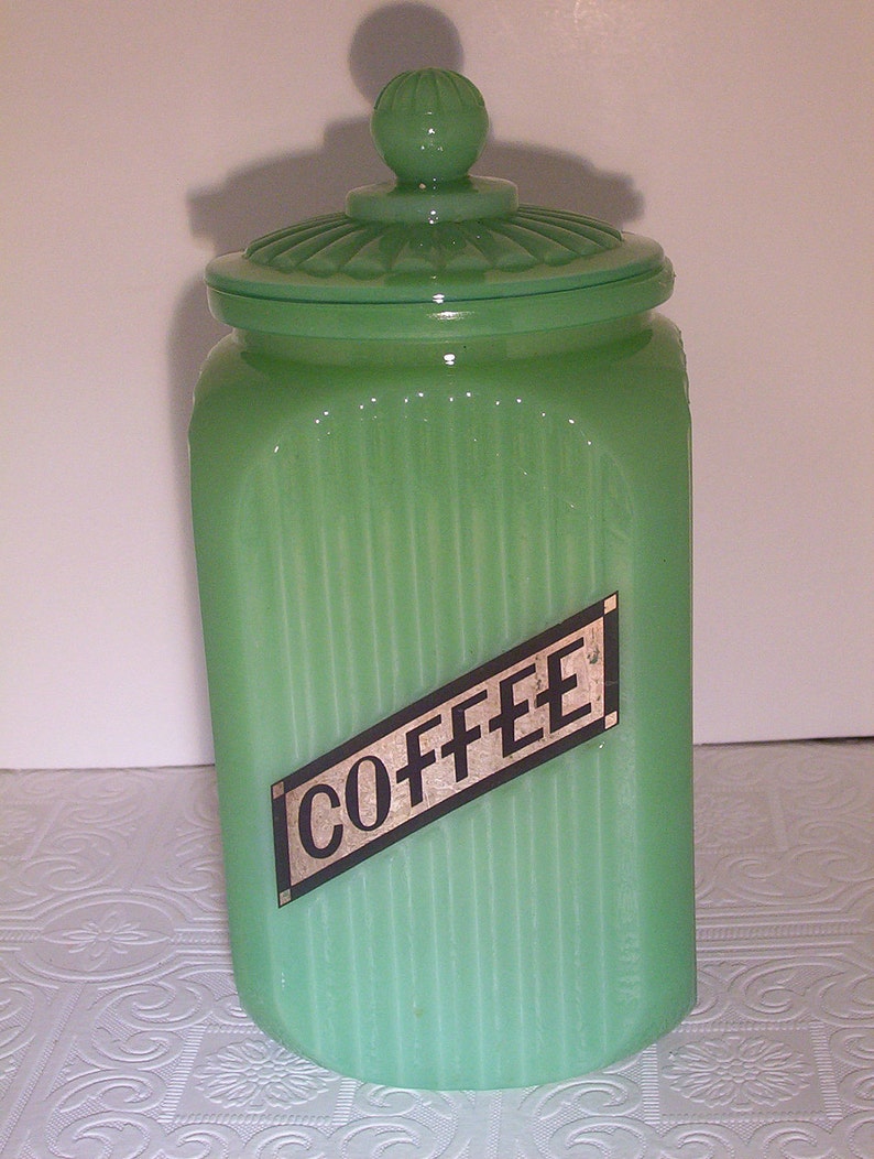 Vintage Hocking Jadeite Jadite Coffee Canister Not a repro Etsy
