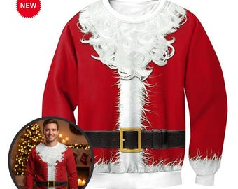 Santa Claus Unisex Christmas Sweatshirt Funny Classic Holiday Graphic Pullover Festive Xmas Sweater 3D