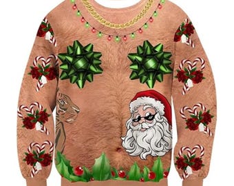 Weird Christmas Sweatshirt for Men and Women, Funny Holiday Pullover with Quirky Xmas Graphic
