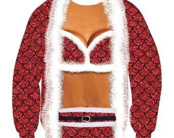 Unique Funny Holiday Sweater for Hilarious Xmas Parties, Weird Festive Gag Gift Sweatshirt