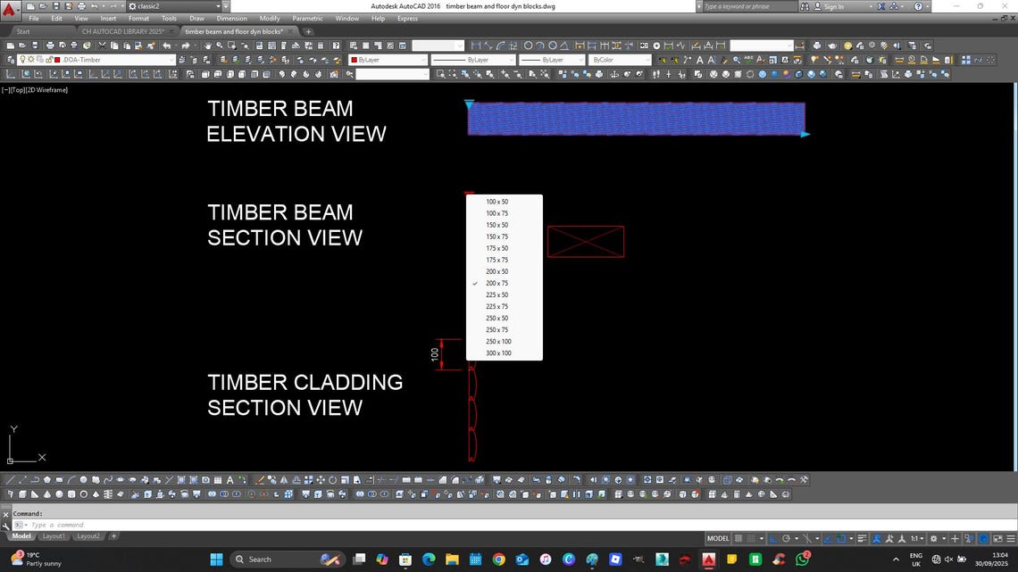 Autocad Timber Blocks: Section & Elevation Details (DWG, DXF) - Etsy