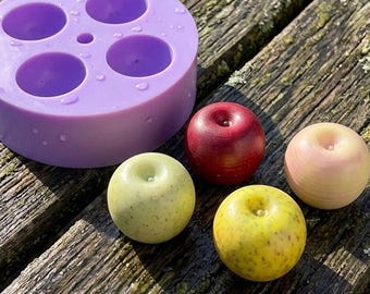Moule miniature en silicone pour pomme, moule à petits fruits pour maison de poupée à l'échelle 1:6, moule en pâte polymère, moule à breloques en résine, mini pomme à réaliser soi-même