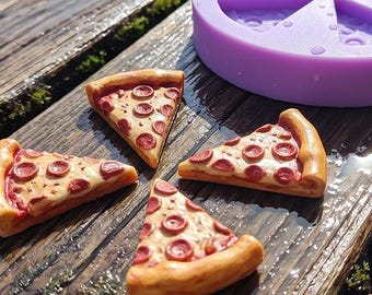Moule en silicone pour mini-parts de pizza, moule miniature pour maison de poupée (échelle 1:6), moule pour breloques en résine et pâte polymère, matériel de loisirs créatifs.