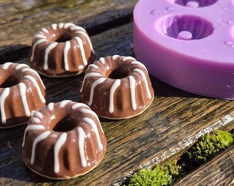 Moule en silicone pour mini-gâteaux Bundt, moule miniature pour desserts, miniature de cuisine pour maison de poupée (échelle 1:6), accessoire de loisirs créatifs en résine et pâte polymère.
