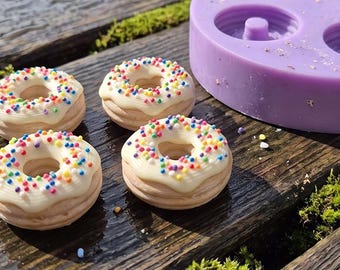 Moule en silicone pour mini-donuts, moule à dessert pour petits beignets, moule pour pâtisserie de maison de poupée à l'échelle 1:6, breloque en résine et pâte polymère pour loisirs créatifs