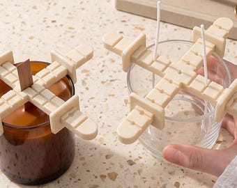 Universal Candle Wick Placer, Cotton & Wooden Wick Holder, Single Wick Centering Tool, Candle Making Supplies, Wick Positioning Guide