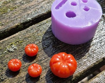 Moule à tomates en silicone 1:12, moule alimentaire miniature à 4 cavités pour pâte polymère, accessoires de maison de poupée, moule à tomates
