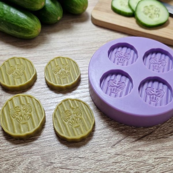 Pickle Chips Silicone Mold, Dollhouse Food Mold, Miniature Pickle Mold, Polymer Clay & Resin Mold, Tiny Food Charm Mold