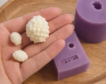 Blackberry 6-Cavity or 1-Cavity Silicone Mold for Wax Melt Making, Candle Embeds, Soap Making, Doll House Miniature, Shape for Polymer Clay