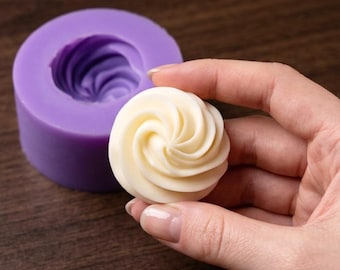 Piped Frosting 1-Cavity Silicone Mold for Wax Melt Making, Candle Embeds, Soap Making, Doll House Miniature, Shape for Polymer Clay