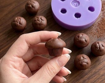 Muffin 6-Cavity Silicone Mold for Wax Melt Making, Candle Embeds, Soap Making, Doll House Miniature, Shape for Polymer Clay