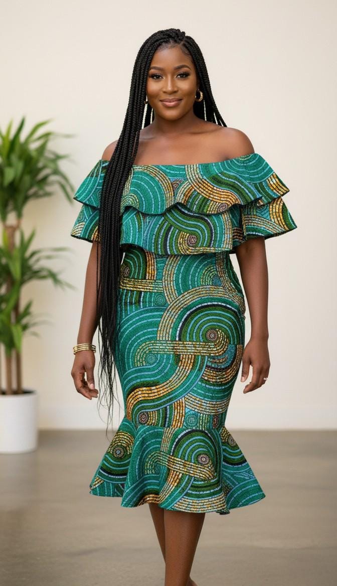 African Fitted Dress - Etsy