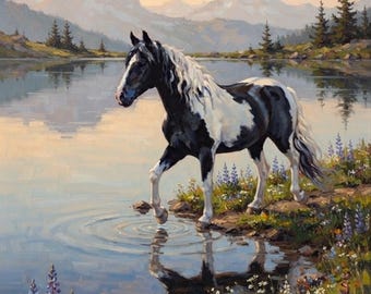 Hand-Painted Oil Painting from Photo, Memorial Horse Portrait, Horse Owner Gift