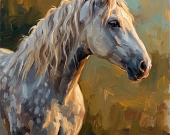 Custom Oil Painting on Canvas, Fine Art Horse Portrait from Photo, Remembrance Gift