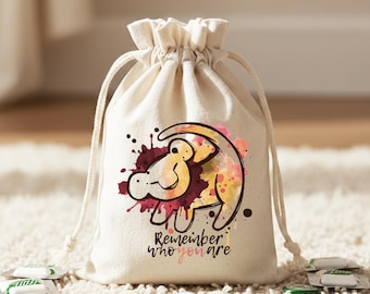 Personalized Disney Lion King Cotton Favor Bag Simba Birthday Party Goodie Bag Custom Name Safari Theme Gift Pouch Kid Treat Bag Baby Shower