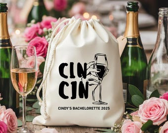 Cin Cin Junggesellinnenabschied-Geschenktüte: Personalisiertes Kater-Set für die Weinparty