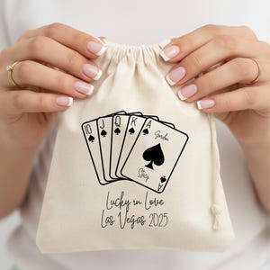 Personalisierte Vegas Bachelorette Party Geschenktüte: Lucky in Love Design