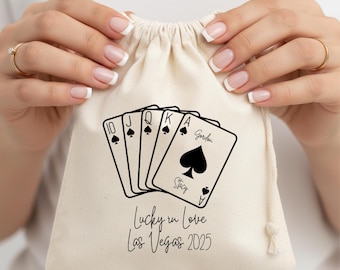 Personalisierte Vegas Bachelorette Party Geschenktüte: Lucky in Love Design