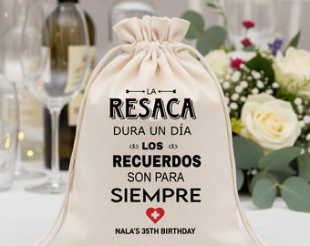 Personalisierte spanische Kater-Set-Beutel, Gastgeschenke, Baumwollbeutel mit Kordelzug, Erholungsbeutel, Anticruda Bolsas, Geschenkbeutel, Despedida de Soltera