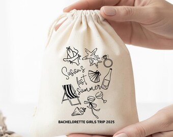 Personalisierte Strandtasche für den Junggesellinnenabschied: Individuell gestalteter Baumwollbeutel als Gastgeschenk