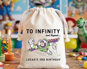 Personalized Toy Story Birthday Favor Bag Custom Cotton Treat Pouch Buzz Lightyear Party Decor Kids Goodie Sacks Space Theme Gift For Boys