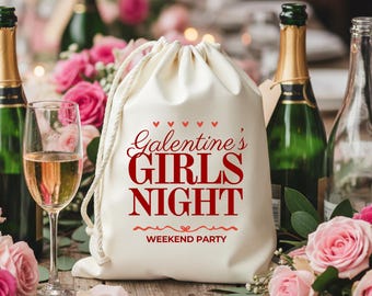 Personalized Cotton Favor Bag, Galentine's Day, Bachelorette Party