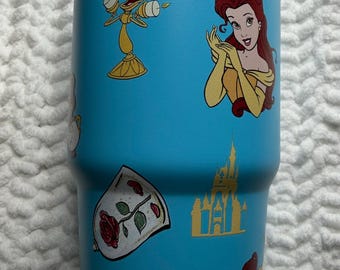 Princess Inspired 20oz Flip Top Tumbler with Handle – 7 Fairytale Styles, Disney-Inspired Stainless Steel Cup