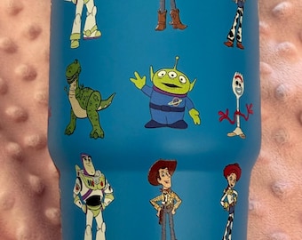 Vasos térmicos inspirados en Toy Story de 20 oz y 40 oz con tapa abatible; azules, rosas o marrones: acero inoxidable