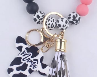 Mama Cow-Print Keychain Wristlets