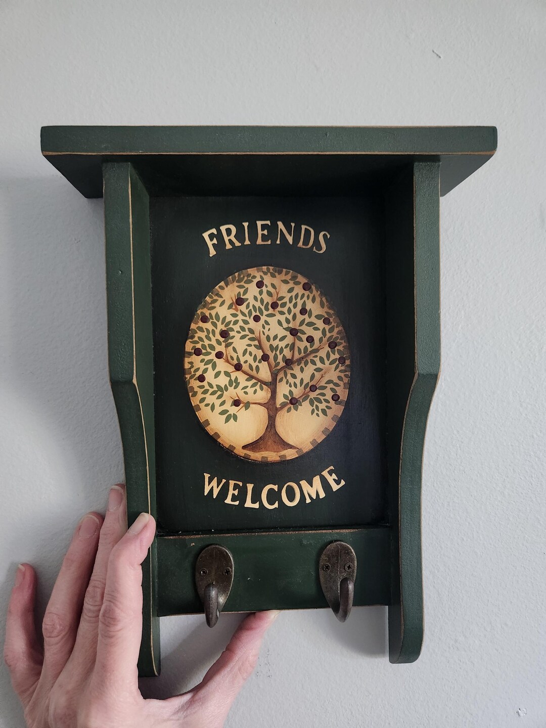 Vintage Style Wooden Shadow Box Wall Rack 