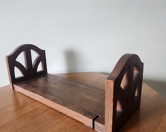 Estante de livros dobrável e expansível de madeira maciça estilo vintage antigo