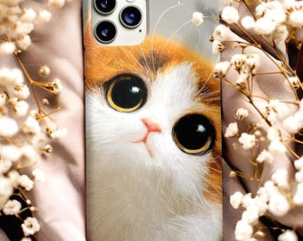 Kitten Phone Case, Cat Lover Gift, Animal Print Tough Case, Cute Cat Design, Kitty Protective Cover, Pet Owner Accessory