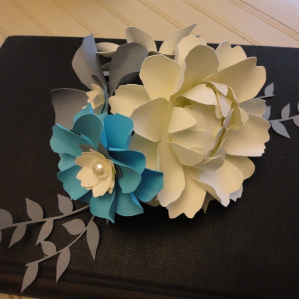 Wedding Centerpiece Paper Flowers Cake Topper Handmade Small Centerpiece RESERVED