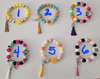 handmade beaded wristlets keychain
