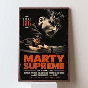 Marty Supreme-affisch, konsttryck med indiesportdrama, vintage filmisk väggdekor, affisch med pingisfilm, konst i A24-stil