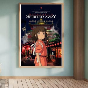 Spirited Away 2001 Movie Poster, Studio Ghibli Anime Wall Art, Hayao Miyazaki Fantasy Print, Japanese Bathhouse Decor image 2