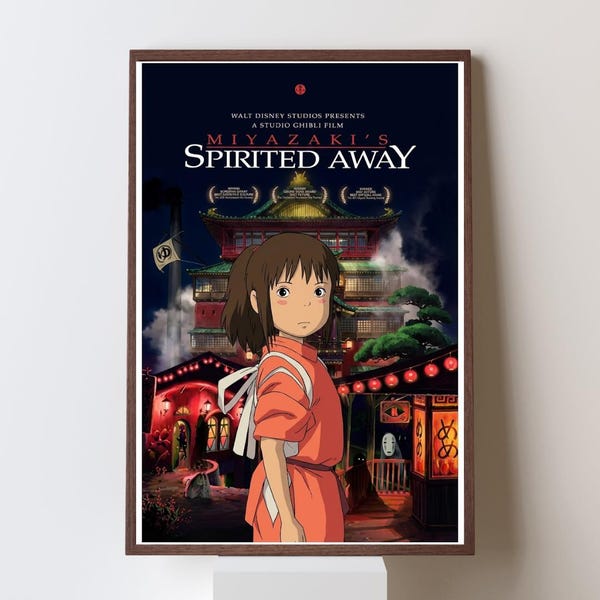 Spirited Away 2001 Movie Poster, Studio Ghibli Anime Wall Art, Hayao Miyazaki Fantasy Print, Japanese Bathhouse Decor