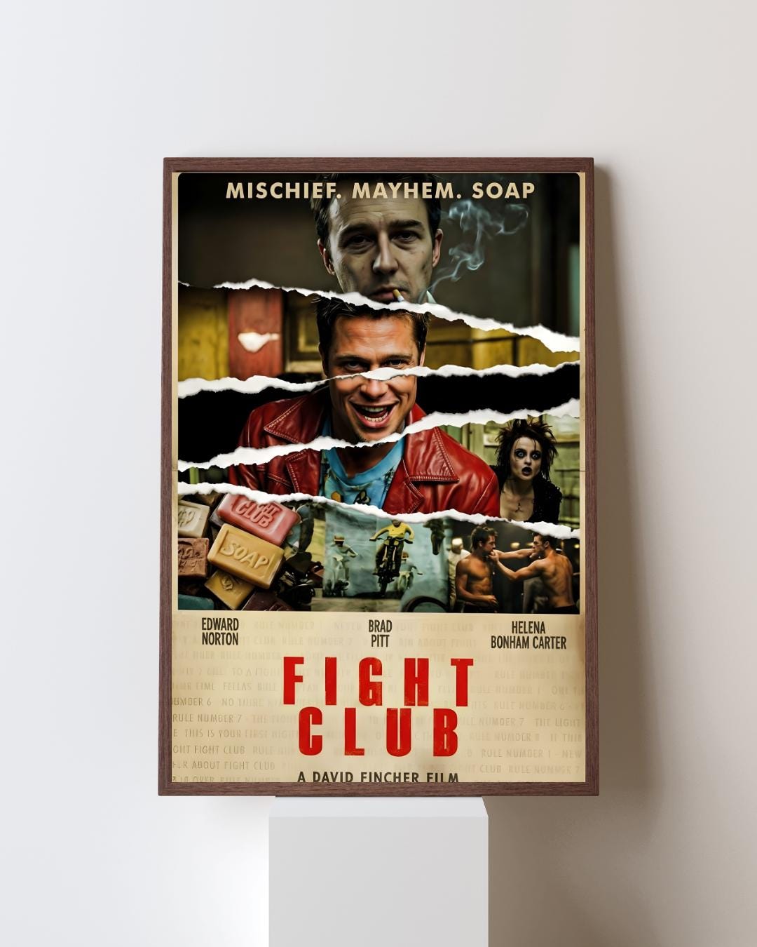 Project Durden Fight Club Poster, Tyler Durden Wall Art, Pink Soap Print, Grunge Movie ...