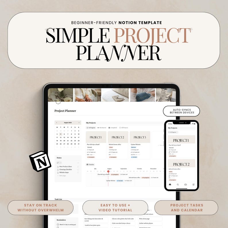 Project tracker Notion template