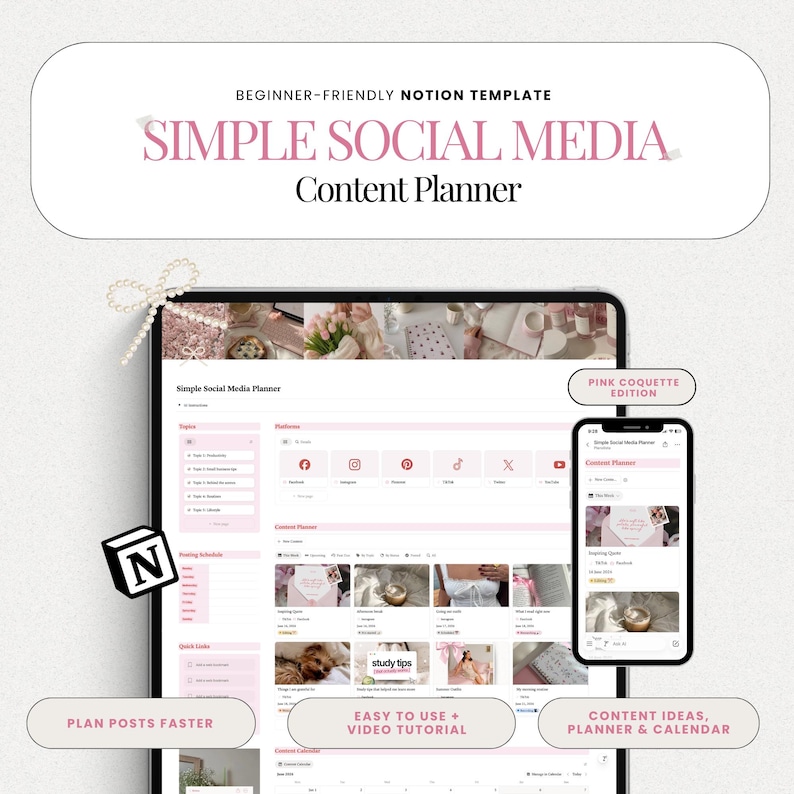 Social Media Content Planner Notion Template