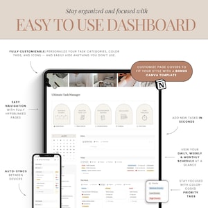 Task tracker Notion productivity template