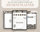 Notion Student Planner Academic Planner Notion Template | University Planner College Planner That Girl Aesthetic Notion Student Template